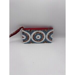 Beaded Boho Style Zipper Clutch Wallet